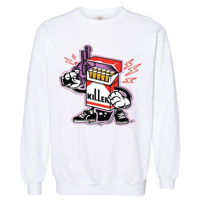 Killer Anti Smoking Cigarettes Funny Graffiti Cartoon Garment-Dyed Sweatshirt