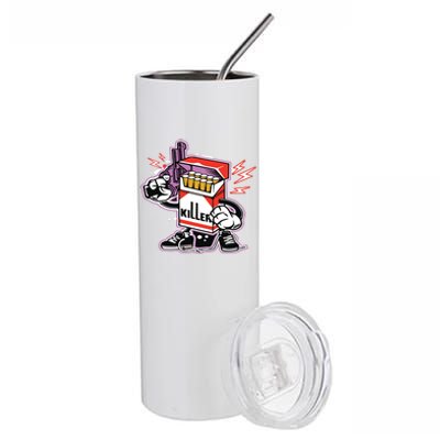 Killer Anti Smoking Cigarettes Funny Graffiti Cartoon Stainless Steel Tumbler