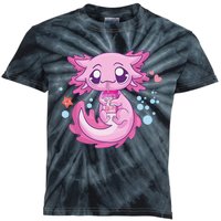 Kawaii Axolotl Strawberry Milk Shake Anime  Kids Tie-Dye T-Shirt