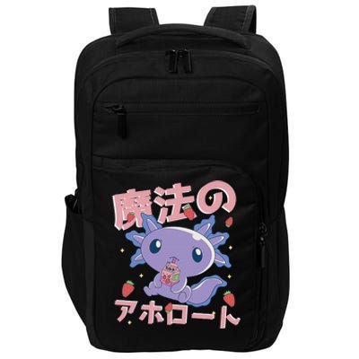 Kawaii Axolotl Strawberry Milk Shake Japanese Anime   Impact Tech Backpack