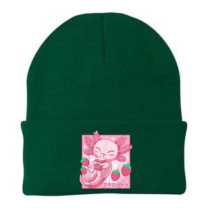 Kawaii Axolotl Strawberry Milk Shake Carton Japanese Anime Knit Cap Winter Beanie