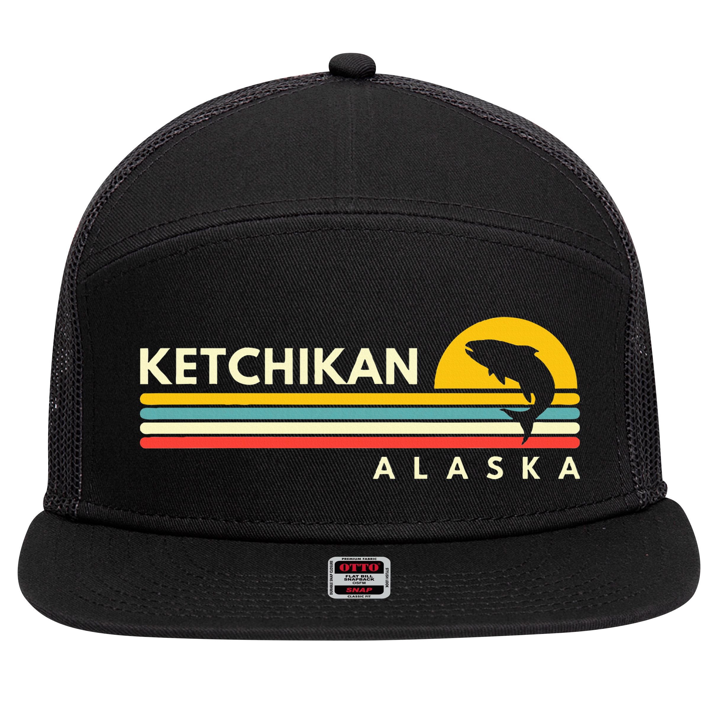 Ketchikan Alaska Souvenirs 7 Panel Mesh Trucker Snapback Hat