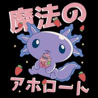 Kawaii Axolotl Strawberry Milk Shake Japanese Anime Cooling Performance Crew T-Shirt