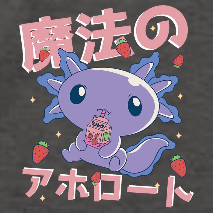 Kawaii Axolotl Strawberry Milk Shake Japanese Anime Vector Backpack