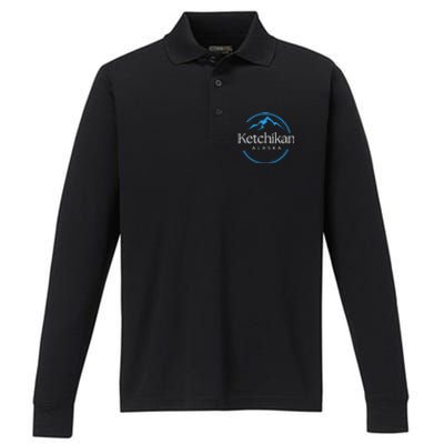 Ketchikan Alaska Souvenirs Performance Long Sleeve Polo