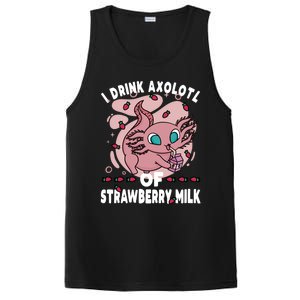 Kawaii Axolotl Strawberry Milk Shake Carton Gift PosiCharge Competitor Tank