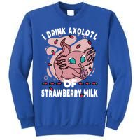 Kawaii Axolotl Strawberry Milk Shake Carton Gift Sweatshirt