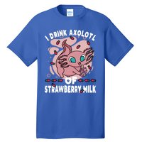 Kawaii Axolotl Strawberry Milk Shake Carton Gift Tall T-Shirt