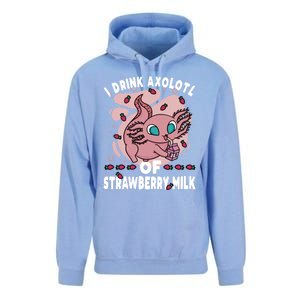 Kawaii Axolotl Strawberry Milk Shake Carton Gift Unisex Surf Hoodie