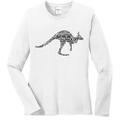 Kangaroo Australian Slang Shirts For Aussies Australia Ladies Long Sleeve Shirt