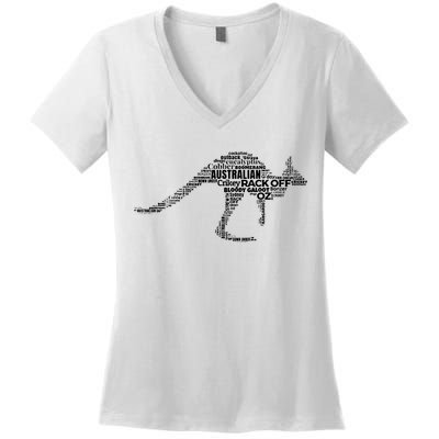 Kangaroo Australian Slang Shirts For Aussies Australia Women's V-Neck T-Shirt