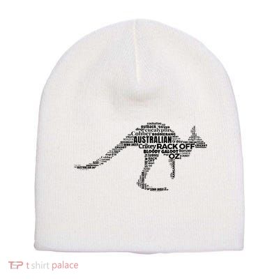 Kangaroo Australian Slang Shirts For Aussies Australia Short Acrylic Beanie