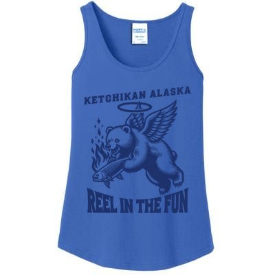 Ketchikan Alaska Salmon Capital Fisher Fishing Gift Ladies Essential Tank