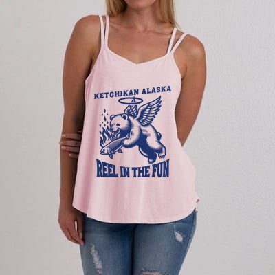 Ketchikan Alaska Salmon Capital Fisher Fishing Gift Women's Strappy Tank