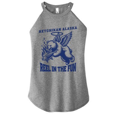 Ketchikan Alaska Salmon Capital Fisher Fishing Gift Women's Perfect Tri Rocker Tank