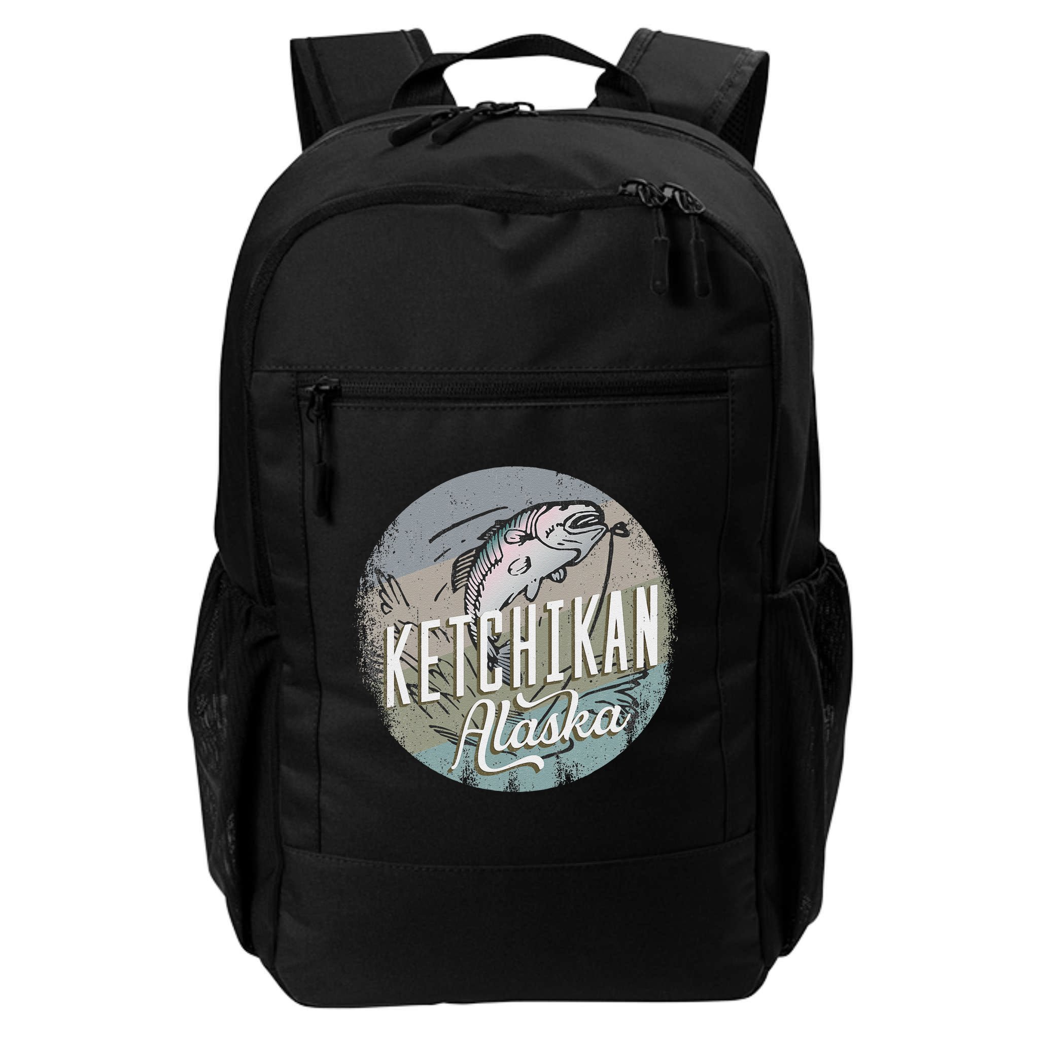 Ketchikan Alaska Souvenir Fishing Gift Vintage Style Salmon Backpack