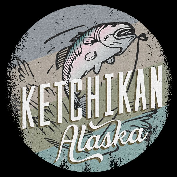 Ketchikan Alaska Souvenir Fishing Gift Vintage Style Salmon Backpack