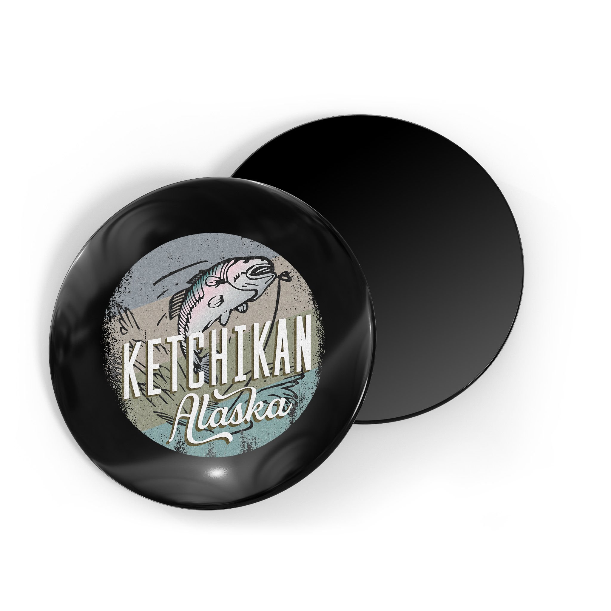Ketchikan Alaska Souvenir Fishing Gift Vintage Style Salmon Magnet
