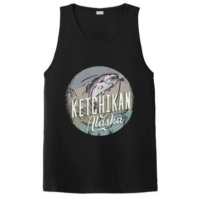 Ketchikan Alaska Souvenir Fishing Gift Vintage Style Salmon PosiCharge Competitor Tank