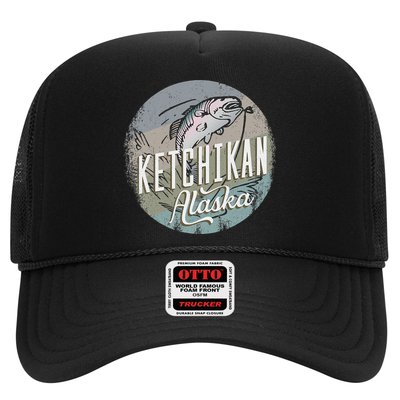 Ketchikan Alaska Souvenir Fishing Gift Vintage Style Salmon Trucker Hat