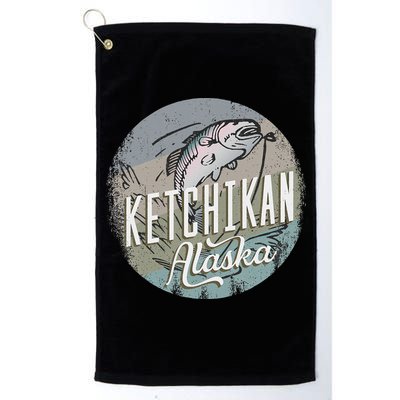 Ketchikan Alaska Souvenir Fishing Gift Vintage Style Salmon Golf Towel