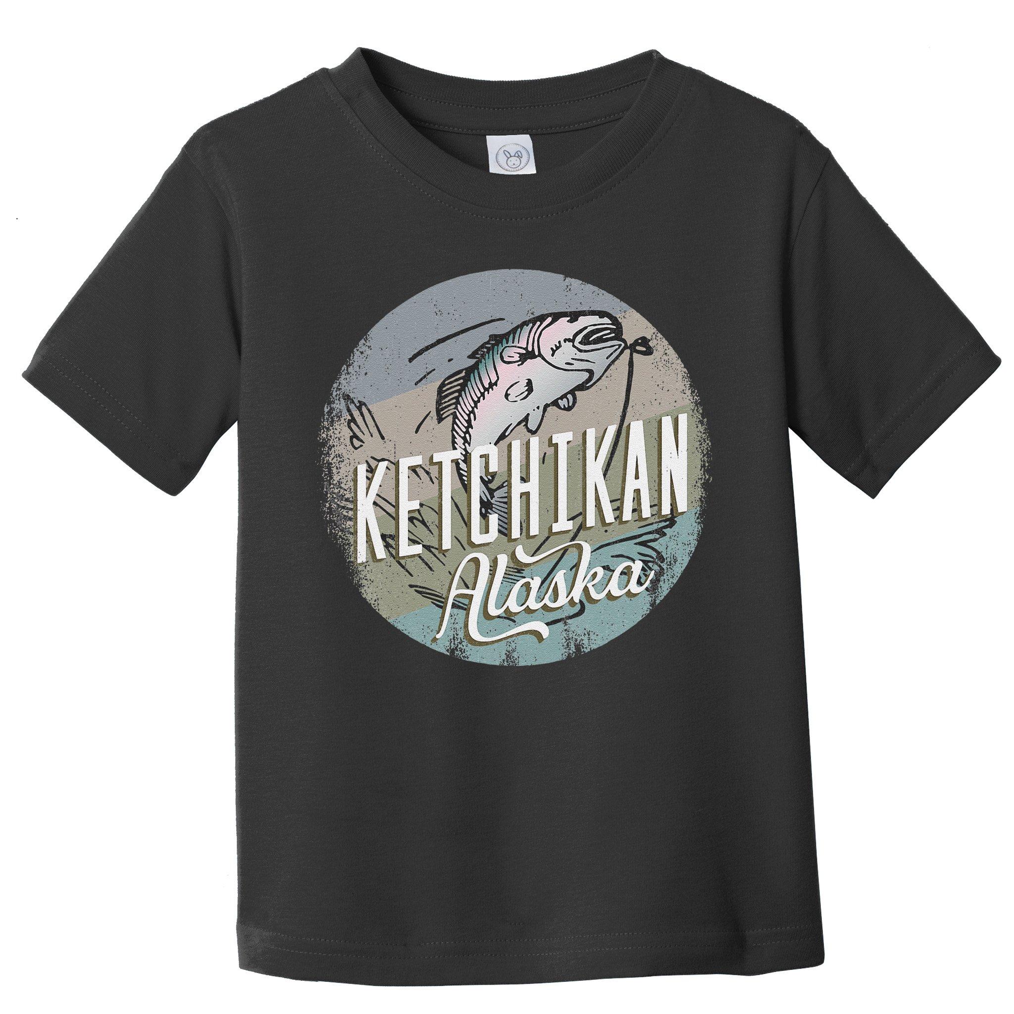 Ketchikan Alaska Souvenir Fishing Gift Vintage Style Salmon Toddler T-Shirt