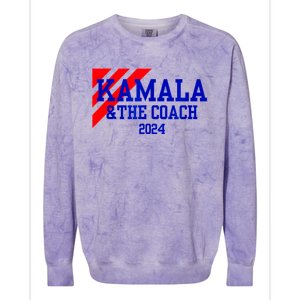 Kamala And The Coach 2024 Kamala Harris Tim Walz Colorblast Crewneck Sweatshirt