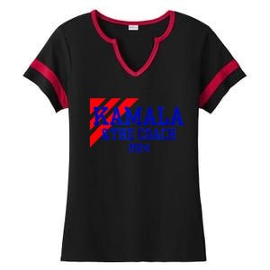 Kamala And The Coach 2024 Kamala Harris Tim Walz Ladies Halftime Notch Neck Tee