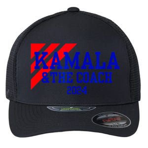 Kamala And The Coach 2024 Kamala Harris Tim Walz Flexfit Unipanel Trucker Cap