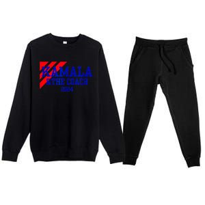 Kamala And The Coach 2024 Kamala Harris Tim Walz Premium Crewneck Sweatsuit Set