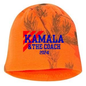 Kamala And The Coach 2024 Kamala Harris Tim Walz Kati - Camo Knit Beanie