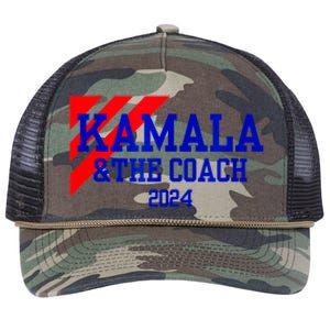 Kamala And The Coach 2024 Kamala Harris Tim Walz Retro Rope Trucker Hat Cap