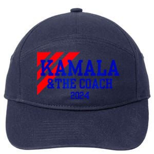 Kamala And The Coach 2024 Kamala Harris Tim Walz 7-Panel Snapback Hat