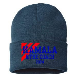 Kamala And The Coach 2024 Kamala Harris Tim Walz Sustainable Knit Beanie