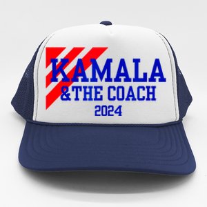 Kamala And The Coach 2024 Kamala Harris Tim Walz Trucker Hat