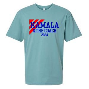 Kamala And The Coach 2024 Kamala Harris Tim Walz Sueded Cloud Jersey T-Shirt