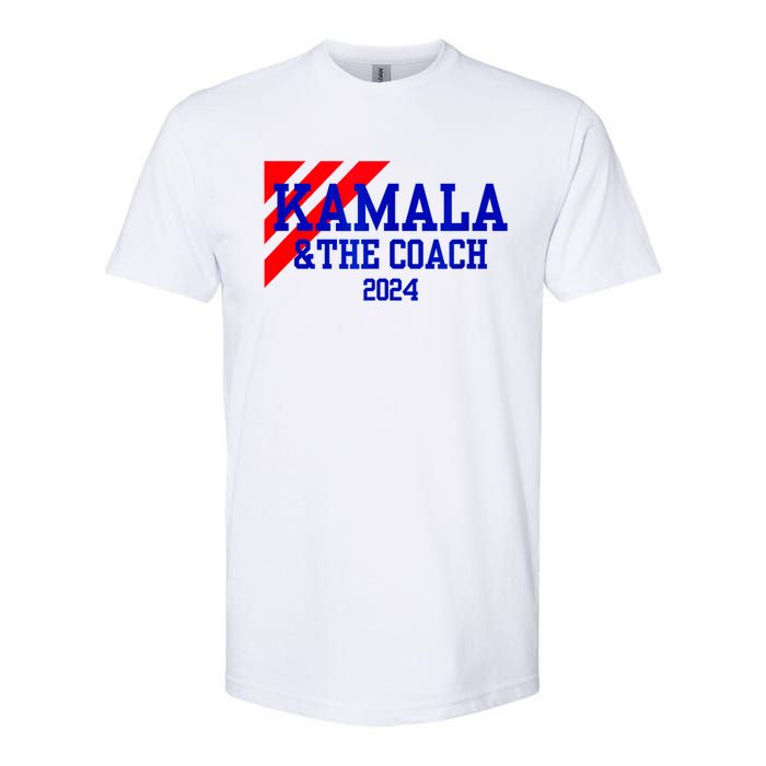 Kamala And The Coach 2024 Kamala Harris Tim Walz Softstyle CVC T-Shirt