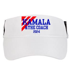 Kamala And The Coach 2024 Kamala Harris Tim Walz Adult Drive Performance Visor