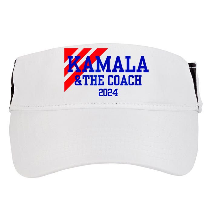 Kamala And The Coach 2024 Kamala Harris Tim Walz Adult Drive Performance Visor