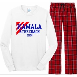 Kamala And The Coach 2024 Kamala Harris Tim Walz Long Sleeve Pajama Set