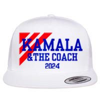 Kamala And The Coach 2024 Kamala Harris Tim Walz Flat Bill Trucker Hat