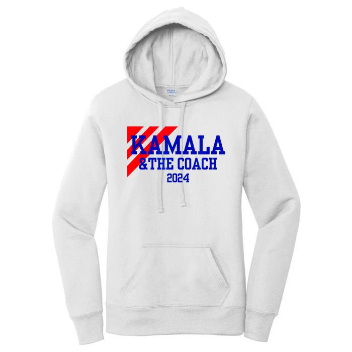 Kamala And The Coach 2024 Kamala Harris Tim Walz Women's Pullover Hoodie