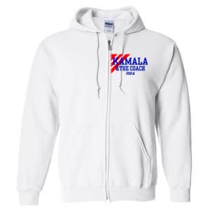 Kamala And The Coach 2024 Kamala Harris Tim Walz Full Zip Hoodie