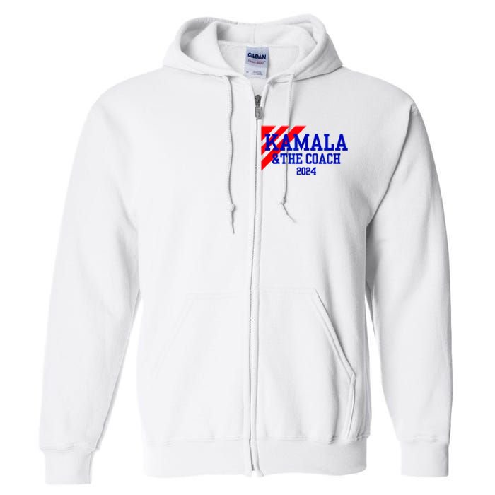 Kamala And The Coach 2024 Kamala Harris Tim Walz Full Zip Hoodie