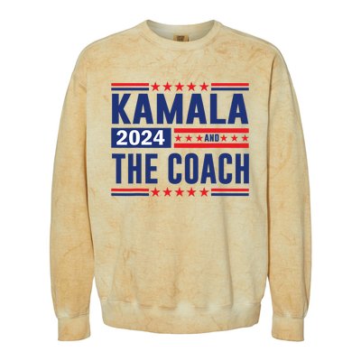 Kamala And The Coach 2024 Election Kamala Harris Tim Waltz Colorblast Crewneck Sweatshirt