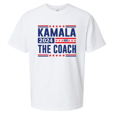 Kamala And The Coach 2024 Election Kamala Harris Tim Waltz Sueded Cloud Jersey T-Shirt