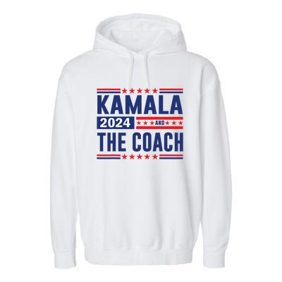 Kamala And The Coach 2024 Election Kamala Harris Tim Waltz Garment-Dyed Fleece Hoodie