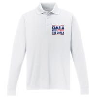 Kamala And The Coach 2024 Election Kamala Harris Tim Waltz Performance Long Sleeve Polo