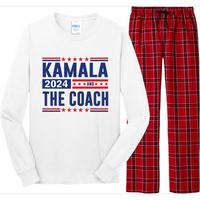 Kamala And The Coach 2024 Election Kamala Harris Tim Waltz Long Sleeve Pajama Set