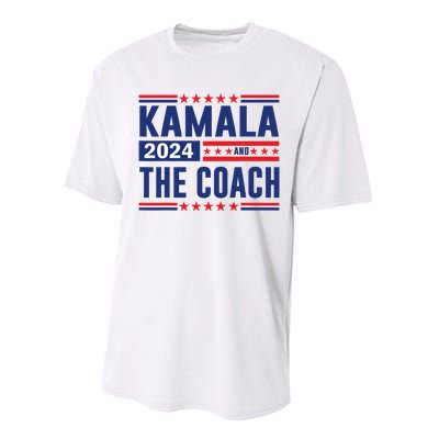 Kamala And The Coach 2024 Election Kamala Harris Tim Waltz Performance Sprint T-Shirt